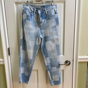 Style & Company Patchwork Print Straight Leg Jeans Size 6